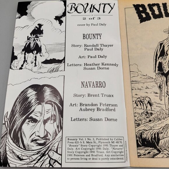 Bounty Comic Book Navarro Issue 2 Caliber Press Randall Thayer Paul Daly 1991 - Picture 4 of 6